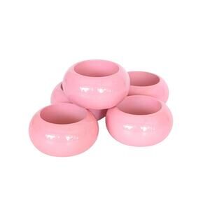 1980s Vintage Pink Napkin Rings - Napkin Holders